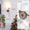 Battery Operated Wall Sconces Set of 2, Walnut Color Wall Lamp 6000 mAh Rechargeable Bulb with 12 RGB Colors Dimmable Wall Sconce for Living Room Bedroom