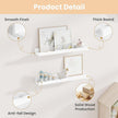 Fun Memories Picture Ledge Shelf for Wall, 24 inch Pine Wood Nursery Book Shelves Set of 2- Wall Book Shelves for Kids Room, Home Decor - Kitchen Spice-White
