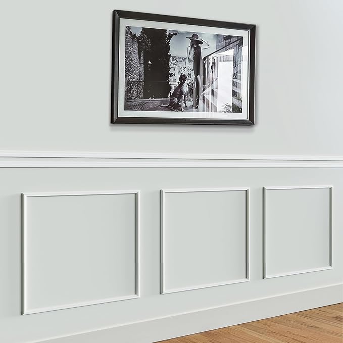 Melkus Peel and Stick Wall Molding Kit, 3 Sets 20" x 20"Precut Wainscoting Panels, Self Adhesive Molding Trims for Interior Wall Décor