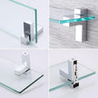 KES Bathroom Shelf Tempered Glass Shelf, 20 Inch Rectangular Glass 8mm-Thick Extended, Wall Mount Polished Chrome, BGS3201