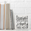 Rustic Religious Sympathy Quote Wood Box Sign Butterflies Appear When Angels are Near Wooden Box Sign Home Desk Shelf Decor Christmas Birthday Gifts for Women Friends Family