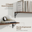RICHFOCUS Floating Shelves for Wall Decor, 24Inch Shelves Set of 2, 24W x 8D Floating Shelves Wall Mounted with Metal Brackets, Rustic Wood Shelves for Living Room Bedroom Kitchen, Walnut