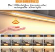 Smart Under Cabinet Lights, 40in Plug in Under Cabinet Lighting with Handwave Sensor, Bright Dimmable 5 Color Temp Stick on Closet Light, Slim Cuttable Under Counter Lights for Kitchen Desk Shelf