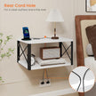 Homode Floating Night Stand, Modern Bedside Shelf Wall Mount, Wood Hanging Nightstand with Wire Hole, Floating Side Table for Bedroom Bathroom Living Room Small Places, White