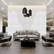 STICKGOO Wave Wall Panels for Interior Wall Decor, White 3D Wall Panels Accent Wall, Paintable 3D Wall Decor Covering Panels for Living Room Bedroom, Pack of 12 Tiles