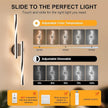 Modern LED Vanity Light Bathroom Black Wall Sconce with Remote Control Modern Bathroom Wall Lighting Fixtures Over Mirror for Bedroom Bedside, Dining Living Room, Hallway (30Inch 3000K-6500K)