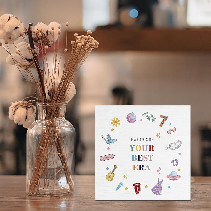 May This Be Your Best Era Wooden Sign, Christmas Birthday Gifts for Woman Mom Sisters Friends, Cute Wood Block Sign for Home Office Desk Decoration 5 x 5 Inches