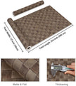 CRE8TIVE Tan Brown Rattan Peel and Stick Wallpaper Non-Textured Weaving Cane Wallpaper for Bedroom Bathroom Faux Woven Rattan Look Contact Paper Waterproof Vinyl for Cabinets Table Nightstand 12