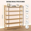 6-Tier Free Standing Shoe Racks, Bamboo Wood Shoe Rack for Entryway & Closet, Holds up to 24 Pairs of Shoes
