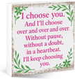 Valentines Desk Decor, Valentine's Day Home Office Table Sign for Wife Daughter from Dad Husband, Valentine Gifts Decorations for Porch Tiered Tray Shelf Party, I Choose You Over and Over