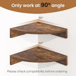 Fun Memories Corner Shelf Wall Mount, Wood Floating Corner Shelves, Corner Wall Shelf for Bedroom, Bathroom, Kitchen, Living Room (Brown, 3 Pack)
