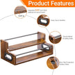 2-Tier Liquor Bottle Display Shelf, Coffee Syrup Rack Organizer, Water Bottle Organizer, Mini Bar Cabinet, Rustic Bar Shelves for Liquor Whiskey, Spirits