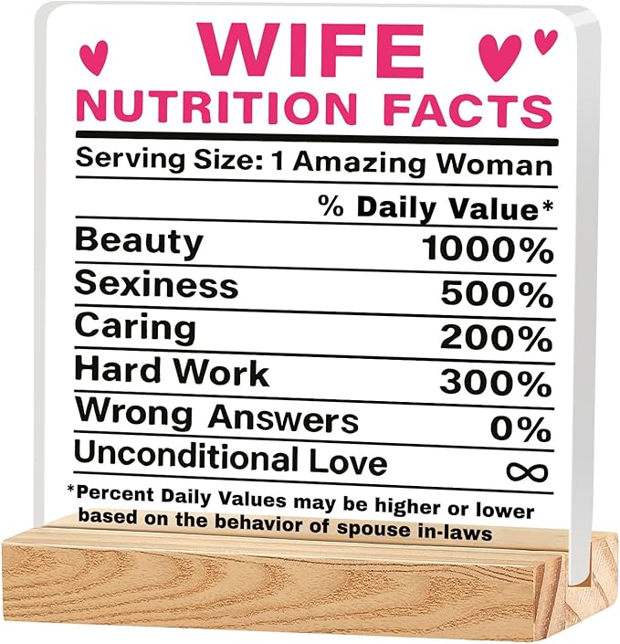 Valentines Desk Decor, Happy Valentine's Day Home Office Table Sign for Porch Tiered Tray Shelf Party, Rustic Romantic Acrylic Gifts Decorations for Him Her, Wife Nutrition