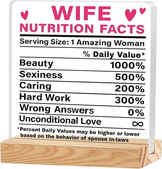 Valentines Desk Decor, Happy Valentine's Day Home Office Table Sign for Porch Tiered Tray Shelf Party, Rustic Romantic Acrylic Gifts Decorations for Him Her, Wife Nutrition