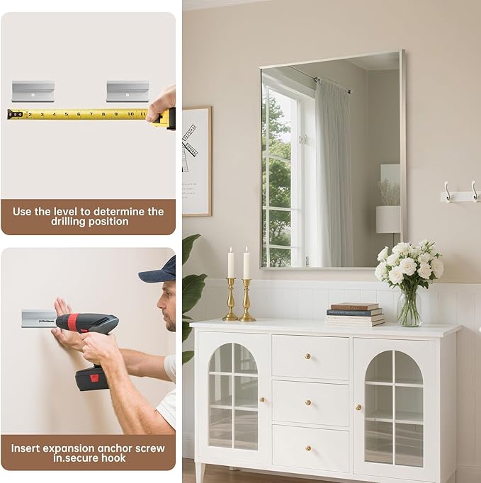 Brushed Nickel Bathroom Mirror, 30