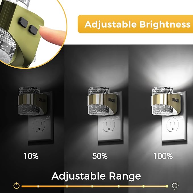 L LOHAS LED 3CCT Night Lights Plug into Wall, 3000K/4000k/5000K Adjustable Color Temperature Night Light,Bubble Nightlight with Dusk to Dawn Sensor for Rooms Bathroom Hallway