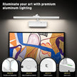 Picture Light, 15.35inch Wireless Picture Lights for Wall Rechargeable, 5400mAh Battery Wall Light with Remote, 3 Color Art Lighting for Paintings with Timer and Dimmable for Display, Gallery (White)