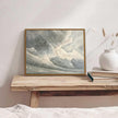 SHENIFY Landscape Framed Canvas Wall Art Vintage Classical Clouds in the Sky Prints Hallway Bathroom Office Decor - 11x14in Natural Framed