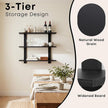 PHOENANCEE 3 Tier Floating Shelves,Long Wall Shelf,Over The Toilet Shelves Bathroom Hanging Display Storage Rustic for Living Room Bedroom Kitchen Office Coffee Bar Decor Decorative,24 Inch