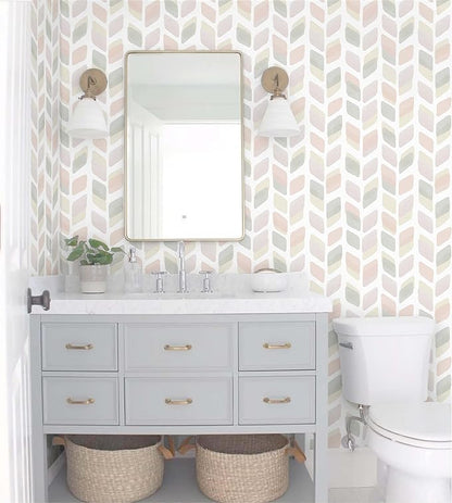 17.3in X32.8ft Boho Peel and Stick Wallpaper Pink Checkered Contact Paper Neutral Geometric Wall Paper Modern Self Adhesive Removable Wallpaper for Bathroom Kitchen Cabinet Waterproof Vinyl Roll