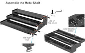 Metal Spice Rack Organizer for Cabinet, 3 Tier Expandable Spice Storage shelf, Great for Kitchen Cabinets, Cupboard,Pantry and Countertop More,Metal plate with hole(2PACKS/GUN-GREY)