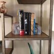 JIC Gem Natural Decorative Agate Book Ends Geode Bookends Stone Bookends for Shelves Book Ends to Hold Books Heavy Duty with Rubber Bumpers for Décor Small Size(1 Pair, 2-3 LBS)