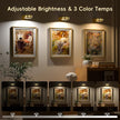 Picture Lights for Wall, Rechargeable Magnetic Poster Lights with 3 Color Temperatures, Dimmable Timer Painting Decor Light for Art Display, Frame (Gold, 1 Pack)