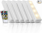 Brilliant Evolution Wireless LED Under Counter Lights with 2 Remote Controls - 6-Pack Battery Operated Under Cabinet Lighting Fixtures - Stick On Push Lights with Timer - Warm White, 8.5