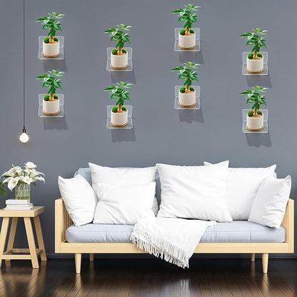 16 Pack Acrylic Small Shelf, Mini Floating Wall Shelf, Wall-Mounted Storage Shelves, for Pop Figures,Plant, Picture Photo Modern Wall for Office Bedroom Living Room, Clear