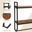 Giantex Wall Mounted Bathroom Shelves with Towel Bar, Industrial 2-Tier Over The Toilet Storage Organizer with Metal Frame, Wooden Wall Shelves, Floating Shelves for Bathroom, Kitchen, Living Room