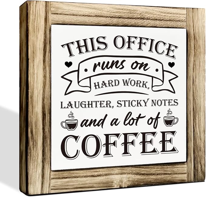 Easy Vibe Office Decor - Inspirational Wooden Box Sign, 5.9 * 5.9 inches