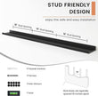 Floating Picture Ledge Shelves for Wall Set of 4, 56 Inch Wall Shelves with Lip Long Large Nursery Book Shelf for Toys Storage Kids Bookshelf Wall Mounted Living Room Bedroom Decor Frames