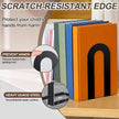 Chunful 6 Pcs Modern Metal Book Ends for Shelves Decorative Small Bookends Book Shelf Organizer Minimalist Design Stopper to Hold Books for Home Office (Black,7.5 * 5.75 * 3.5inch)