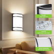 Indoor Wall Mount Light - 2 Pack 3000K/4500K/6000K Adjustable Black Modern Wall Sconce Lighting for Hallway Staircase, Corridor, Bedroom, Living Room, Kitchen(Black, 2 Pack)