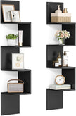 VASAGLE Set of 2, Corner Shelves Wall Mount, 4-Tier Floating Corner Bookshelves, Plant Shelves for Bedroom, Living Room, Bathroom, Home Office, Ink Black