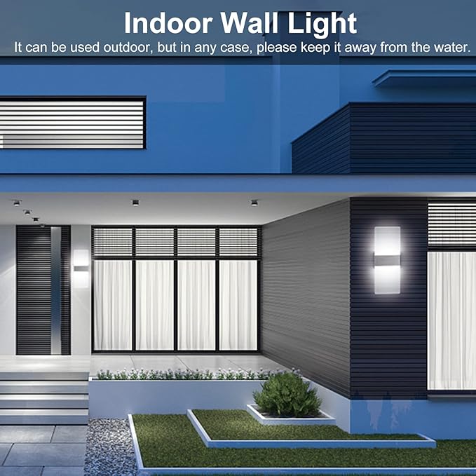 ChangM Modern Wall Sconce 12W, Set of 4 LED Wall Lamp Cool White Acrylic Material Hardwired Wall Mounted Wall Lights