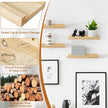Jeffbaubl Floating Shelves Set of 2, 11.8inch Picture Ledge Shelf for Wall Decor Storage, Natural Wood Wall Shelves with Lip for Bedroom Living Room Kitchen Nursery Books Photo Frames, Natural