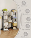 6 Tiers Vertical Shoe Rack, Narrow Shoe Tower, Tall Shoes Shelf with 2 Hooks, Adjustable Shelves, Corner Shoes Shelves for Small Spaces, Entryway, Living Room, Greige, SR04205B