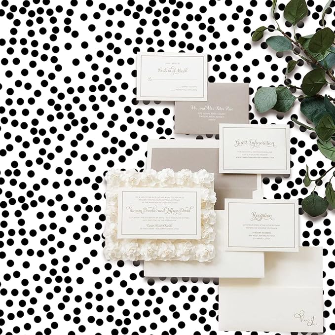 Black and White Polka-Dot Contact Paper Self-Adhesive Contact Paper Moire Dot Peel and Stick Wallpaper Decorative Spots for Walls Nurseryls A Set of 17.3