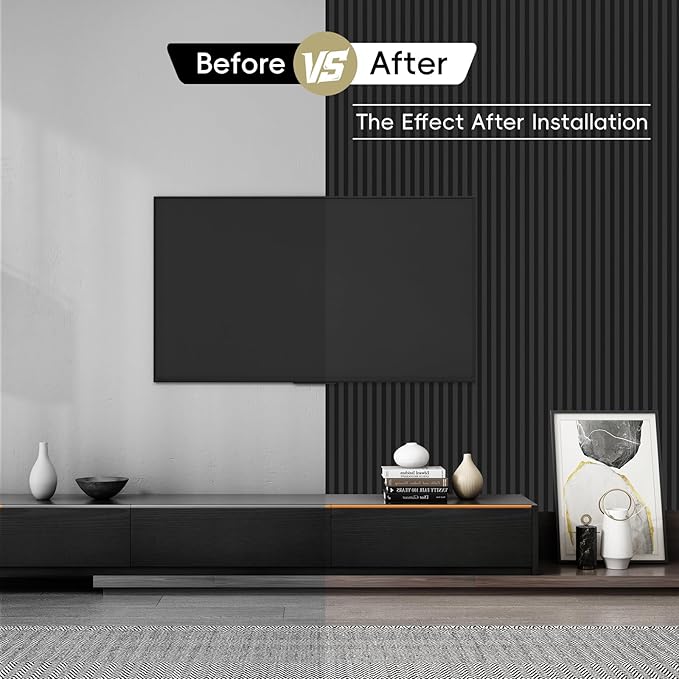 WPC Wainscoting Panels Slat 3D Fluted Panels Soundproof Wall Panels for Wall Decor Bedroom and TV Background (3 Color Samples, 5.9×6.1in (3 PCS)