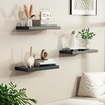 Floating Shelves for Wall - All-Metal Construction Heavy Duty Bathroom Shelves, Floating Shelves Rustproof & Waterproof, Wall Mount Shelves for Bathroom, Kitchen, Bedroom, Office (2 Pack)