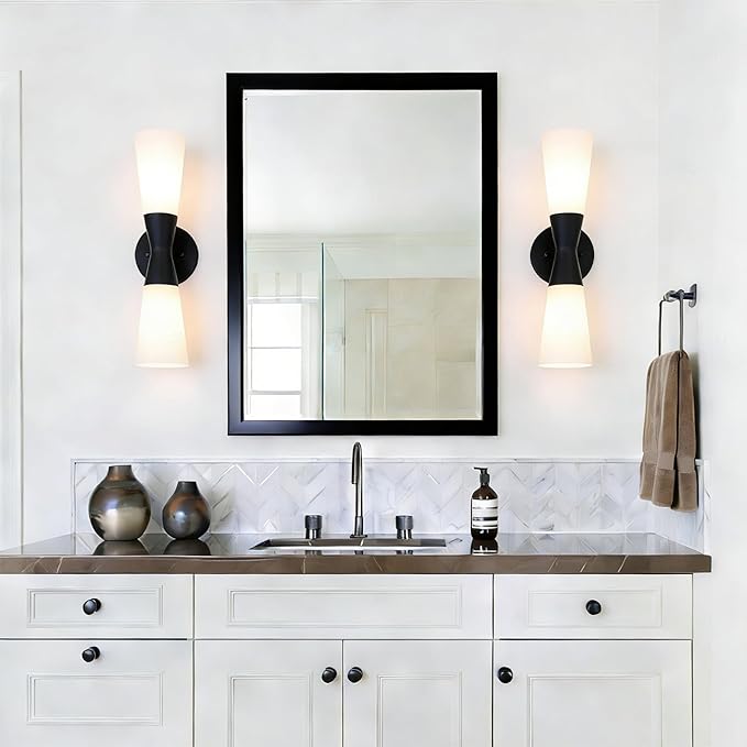 Wall Sconces Set of 2 for Bathroom, Modern Indoor Vanity Light Fixtures 17