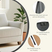 DUMOS Black Circle Mirror for Wall 24.02 inch, Bathroom Round Mirror for Over Sink, Bathroom, Entryway, Bedroom, Vanity