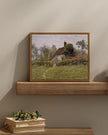 InSimSea Framed Canvas Wall Art Vintage Decor, Landscape Wall Art Prints, Old Cottages Countryside Landscape Art, Rustic Farmhouse Decor for Bedroom Living Room, 11