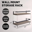 Elevon Floating Shelves for Bathroom Organizer Over Toilet, Bathroom Shelves Wall Mounted with Towel Rack, Corner Wall Shelf for Bedroom Decor Kitchen Storage (Gray, Set of 2)