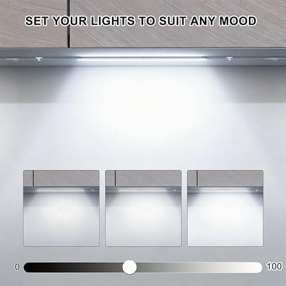 Silicone Under Cabinet Lighting Kit, 12 Inch Linkable LED Strip Lights Work with Alexa, Dimmable, Remote Control, Smart App, 6 Pack White Light for Closet, Shelf, Workbench, Desk (Cool White)