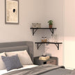 NATURE'S SOURCE Corner Floating Shelves Set of 4, Corner Shelves Wall Mounted, for Bedroom Kitchen Living Room Bathroom Office- Gothic Style (Black, Set of 4)