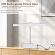 Picture Light, 15.35inch Wireless Picture Lights for Wall Rechargeable, Battery Lights for Pictures on Wall, 3 Color Art Lighting for Paintings with Timer and Dimmable Artwork Display (Silver-2PCS)