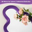 Wavy Wall Mirror for Girly Nursery Bedroom Decoration, 13.8x29.7 Noble Cloud-Shaped Decorative Funky Mirrors for Modern Classical Home Office Living Room Housewarming Birthday Gift (Purple)
