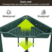 Orimade Rustproof 3 Tier Floor Standing Corner Shower Caddy Organizer, Plastic Metal Splicing Floor Corner Shelf Rack Stands for Bathroom, Dark Green